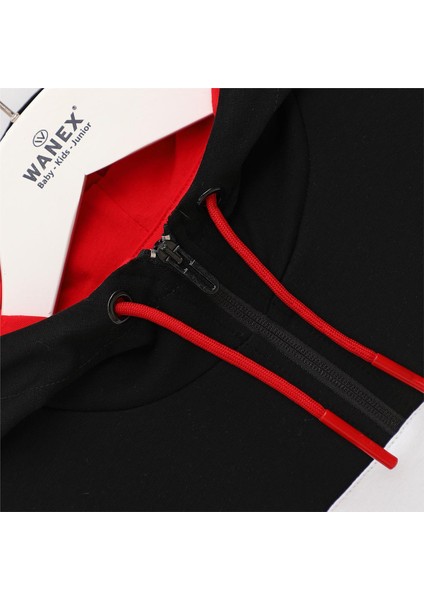 Erkek Çocuk Şardonsuz Uzun Kol Ince Kapşonlu Tişört - 15975 - Siyah Melanj modelleri