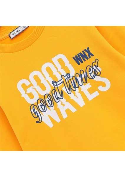 Erkek Çocuk Şardonlu Uzun Kol Kalın Bisiklet Yaka Tişört - 16142 - Sarı fiyatları