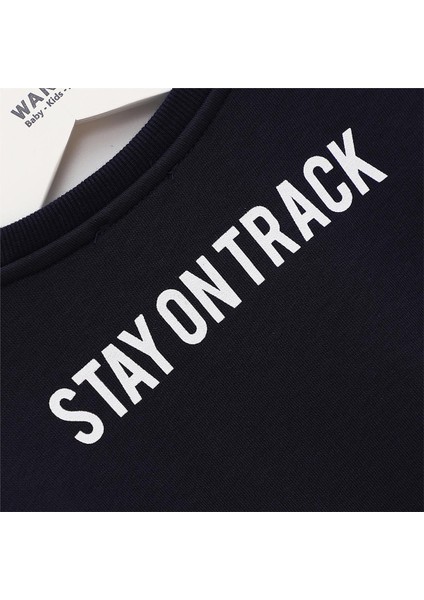 Erkek Çocuk Şardonsuz Uzun Kol Ince Bisiklet Yaka Tişört - 16008 - Lacivert modelleri