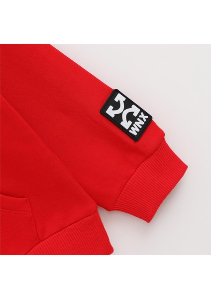 Erkek Çocuk Şardonlu Uzun Kol Kalın Bisiklet Yaka Tişört - 16015 - Kırmızı modelleri