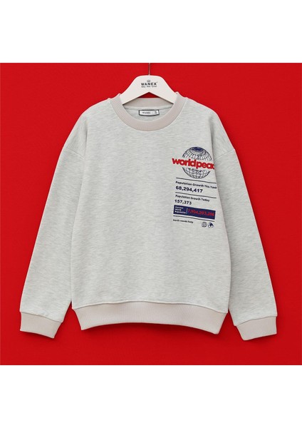 Erkek Çocuk Şardonlu Uzun Kol Kalın Bisiklet Yaka Tişört - 16225 - Yeşil