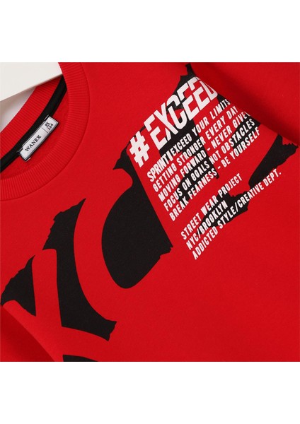 Erkek Çocuk Uzun Kol Kalın Bisiklet Yaka Tişört - 16173 - Kırmızı fiyatları