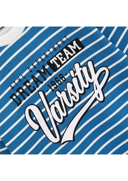 Erkek Çocuk Şardonsuz Uzun Kol Ince Bisiklet Yaka Tişört - 15834 - Mavi fiyatları