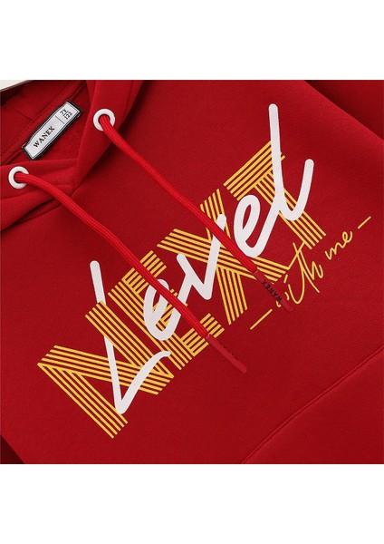 Erkek Çocuk Şardonlu Uzun Kol Kalın Kapşonlu Tişört - 15971 - Bordo fiyatları