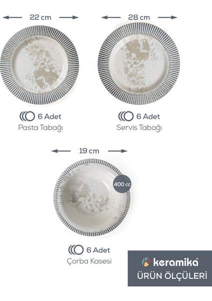 Deep Moon Assos Yemek Takımı 18 Parça 6 Kişilik 22886-87
