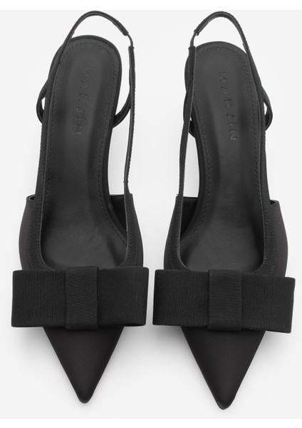 Kadın Stiletto Sivri Burun Fiyonk Detaylı Arkası Açık Topuklu Ayakkabı Togan