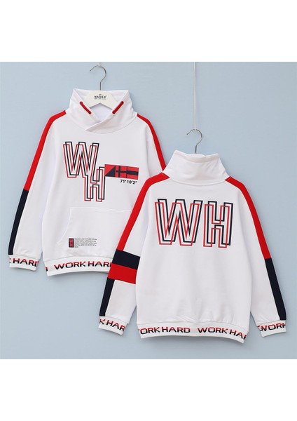 Erkek Çocuk Şardonsuz Uzun Kol Ince Tişört - 15902 - Beyaz