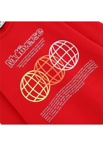 Erkek Çocuk Şardonsuz Uzun Kol Ince Bisiklet Yaka Tişört - 16093 - Kırmızı fiyatları