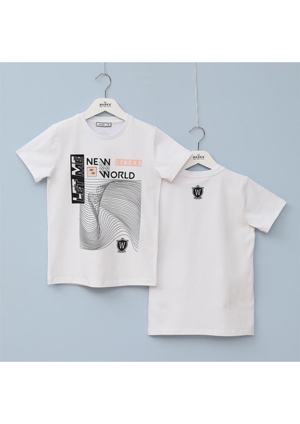 Erkek Çocuk Kısa Kol Tişört - 16063 - Beyaz