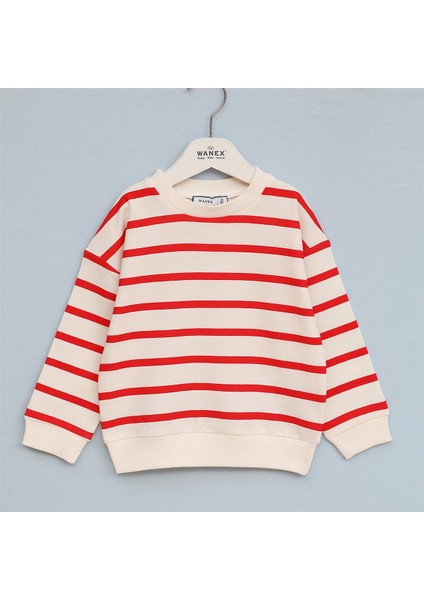 Erkek Çocuk Uzun Kol Ince Bisiklet Yaka Tişört - 16684 - Kırmızı - Vanilya