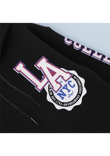 Erkek Çocuk Şardonsuz Uzun Kol Ince Kapşonlu Tişört - 16150 - Siyah fiyatları