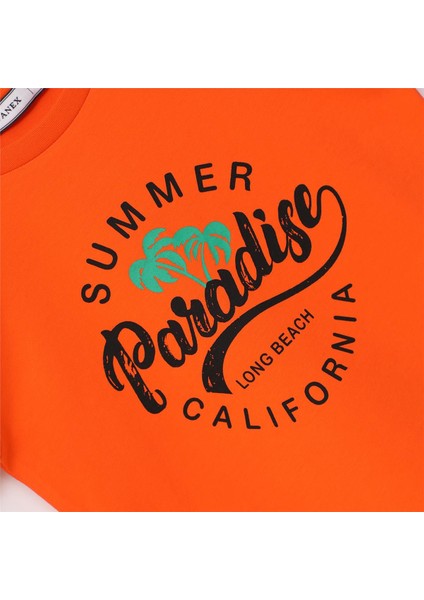 Erkek Çocuk Kısa Kol Bisiklet Yaka Tişört - 16495 - Oranj fiyatları