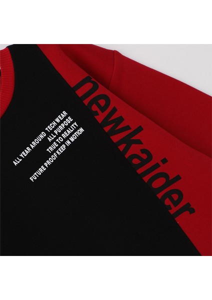 Erkek Çocuk Uzun Kol Kalın Bisiklet Yaka Tişört - 16599 - Bordo fiyatları