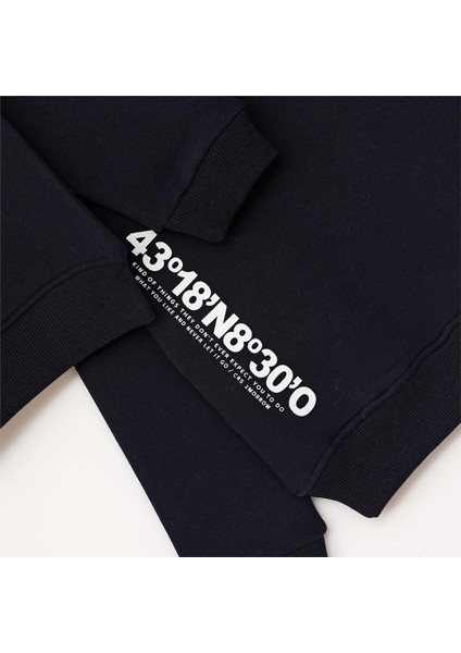 Erkek Çocuk Uzun Kol Kalın Bisiklet Yaka Tişört - 16518 - Lacivert modelleri