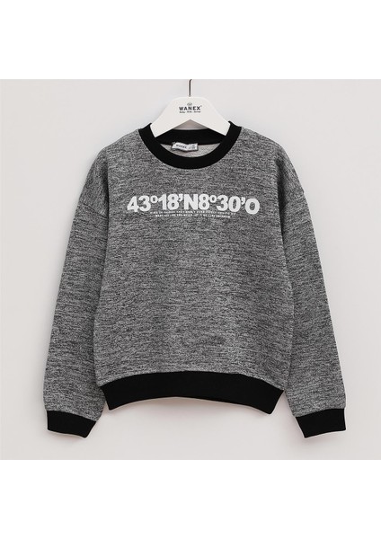 Erkek Çocuk Şardonsuz Uzun Kol Ince Bisiklet Yaka Tişört - 16200 - Siyah