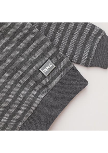 Erkek Çocuk Şardonsuz Uzun Kol Ince Bisiklet Yaka Tişört - 16132 - Antrasit fiyatları