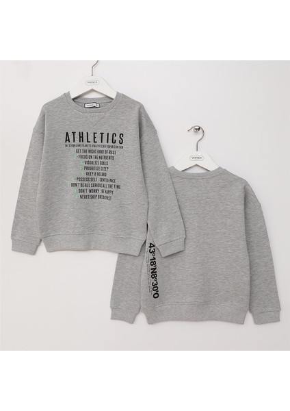 Erkek Çocuk Uzun Kol Kalın Bisiklet Yaka Tişört - 16518 - Melanj