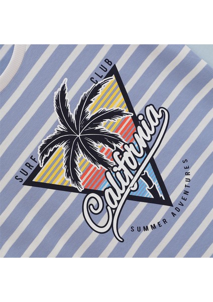 Erkek Çocuk Sıfır Kol Bisiklet Yaka Tişört - 16309 - Mavi fiyatları