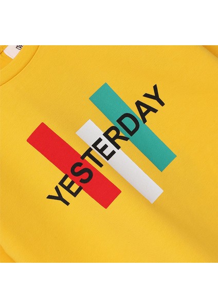 Erkek Çocuk Uzun Kol Ince Bisiklet Yaka Tişört - 16614 - Sarı fiyatları