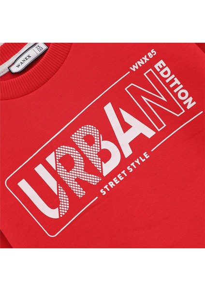 Erkek Çocuk Şardonlu Uzun Kol Kalın Bisiklet Yaka Tişört - 16210 - Kırmızı fiyatları