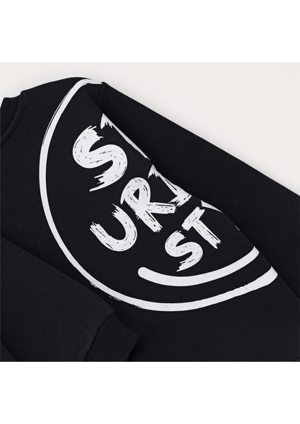 Erkek Çocuk Uzun Kol Kalın Bisiklet Yaka Tişört - 16558 - Lacivert modelleri