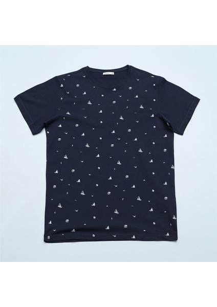 Erkek Çocuk Kısa Kol Tişört - 16816 - Lacivert