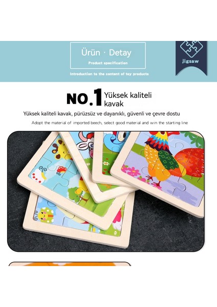 0-3 Yaşında Çizgi Film Hayvan Yapboz 9 Parça-Panda (Yurt Dışından)