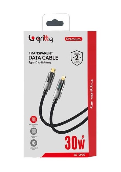 Dijital 30W Type-C To Lightning Örgülü Şarj Kablosu 1 M Siyah (GL-DP02) fiyatları