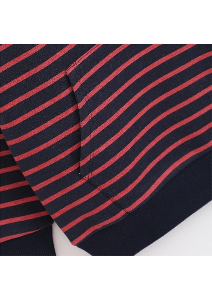 Erkek Çocuk Uzun Kol Kalın Kapşonlu Tişört - 16300 - Bordo - Lacivert modelleri