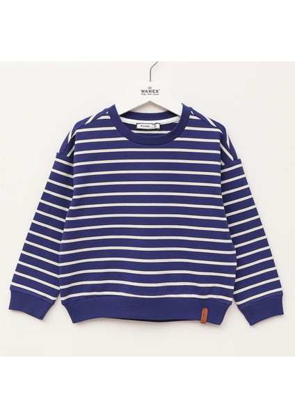 Erkek Çocuk Uzun Kol Ince Bisiklet Yaka Tişört - 16982 - Saks