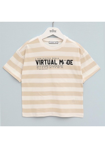 Erkek Çocuk Kısa Kol Tişört - 16983 - Bej