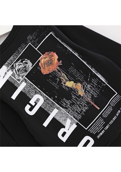 Erkek Çocuk Şardonlu Uzun Kol Kalın Tişört - 15567 - Siyah modelleri