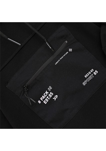 Erkek Çocuk Şardonlu Uzun Kol Kalın Kapşonlu Tişört - 15685 - Siyah fiyatları