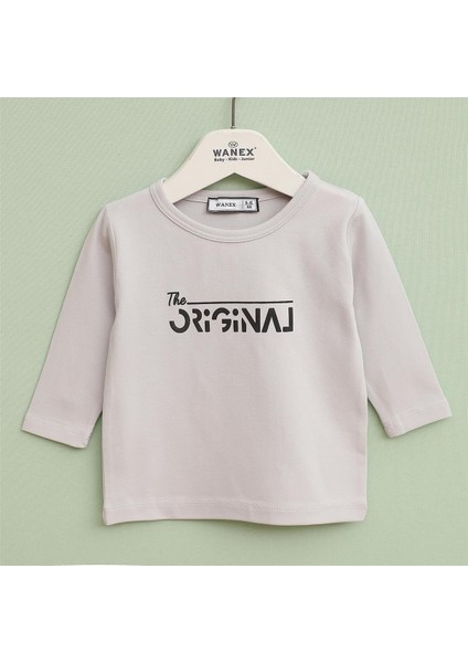 Erkek Çocuk Uzun Kol Ince Tişört - 16781 - Gri