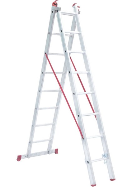 Elmas Serisi - 2 Parça x 2 Metre = 4 Metre A Tipi Alüminyum Merdiven - Yerli Üretim