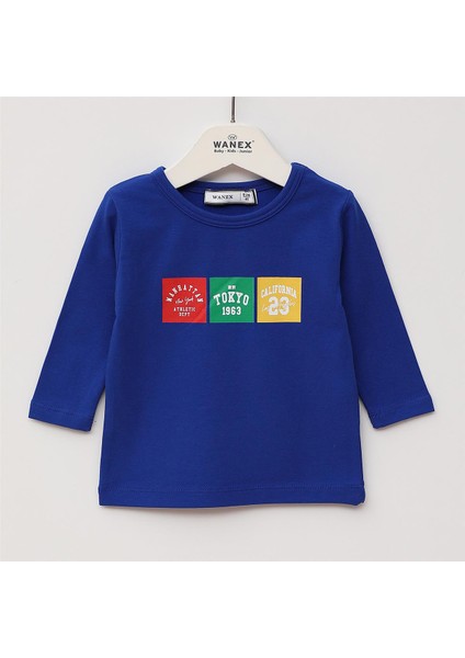 Erkek Çocuk Uzun Kol Ince Tişört - 16779 - Saks