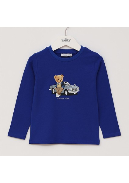 Erkek Çocuk O Yaka Uzun Kol Ince Kışlık Tişört - (2 Yaş-7 Yaş) - 16623 - Saks