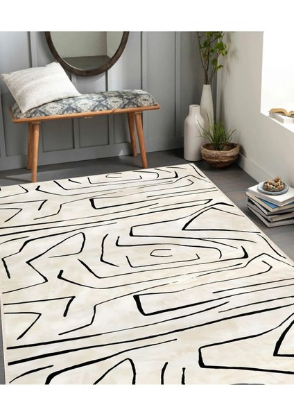 Palento Modern Desen Kaymaz Taban Salon - Oturma Odası Halısı