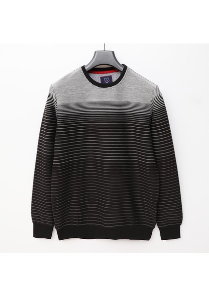 Erkek Uzun Kol Ince Sweatshirt - CZT-177 - Siyah