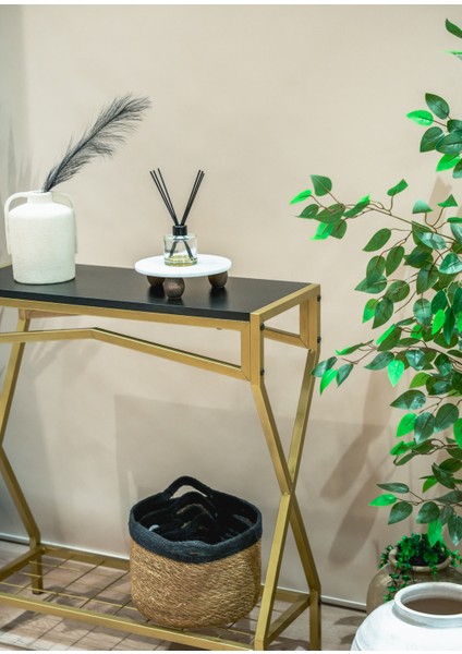 Ahşap Raflı Metal Dresuar – Salon ve Hol Için Çok Amaçlı Dekoratif Raf modelleri