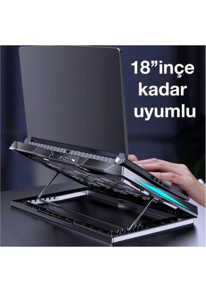 Ultra Sessiz 6 Fanlı Gaming Laptop Soğutucu, Süper Soğutucu LED Işıklı Dayanıklı Laptop Standı modelleri