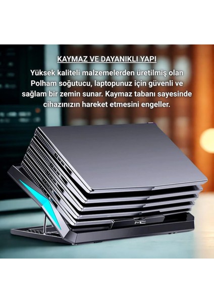 Ultra Sessiz 6 Fanlı Gaming Laptop Soğutucu, Süper Soğutucu LED Işıklı Dayanıklı Laptop Standı indirimleri