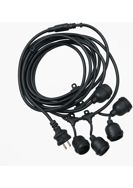 Ledx KB00001 5'li E27 Duy Sıralı 5 Metre Lamba Kablosu (5 Adet Duy Içerir)