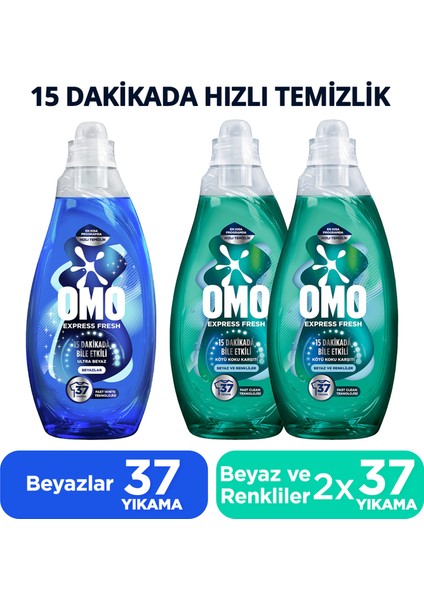 Express Fresh Ultra Beyaz Sıvı Deterjan 1480ML X1 Kötü Koku Karşıtı Beyaz ve Renkliler X2