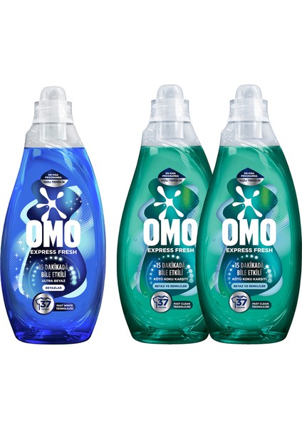 Express Fresh Ultra Beyaz Sıvı Deterjan 1480ML X1 Kötü Koku Karşıtı Beyaz ve Renkliler X2