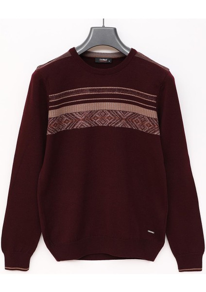 Erkek Uzun Kol Ince Sweatshirt - 189406 - Koyu Bordo