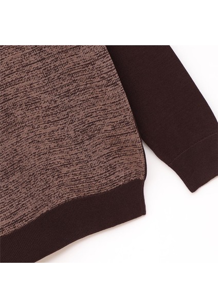 Erkek Şardonsuz Uzun Kol Ince Fermuarlı Polo Yaka Sweatshirt - 180817 - Kahverengi - Sütlü Kahve modelleri