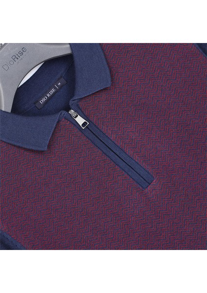 Erkek Şardonsuz Uzun Kol Ince Polo Yaka Sweatshirt - 180813 - Marine - Bordo fiyatları