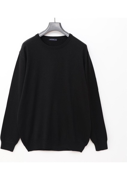 Erkek Uzun Kol Ince Polo Yaka Sweatshirt - B180856 - Siyah