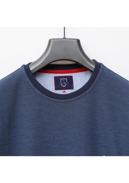 Erkek Uzun Kol Ince Sweatshirt - CZT-130 - Mavi - Marine fırsatları